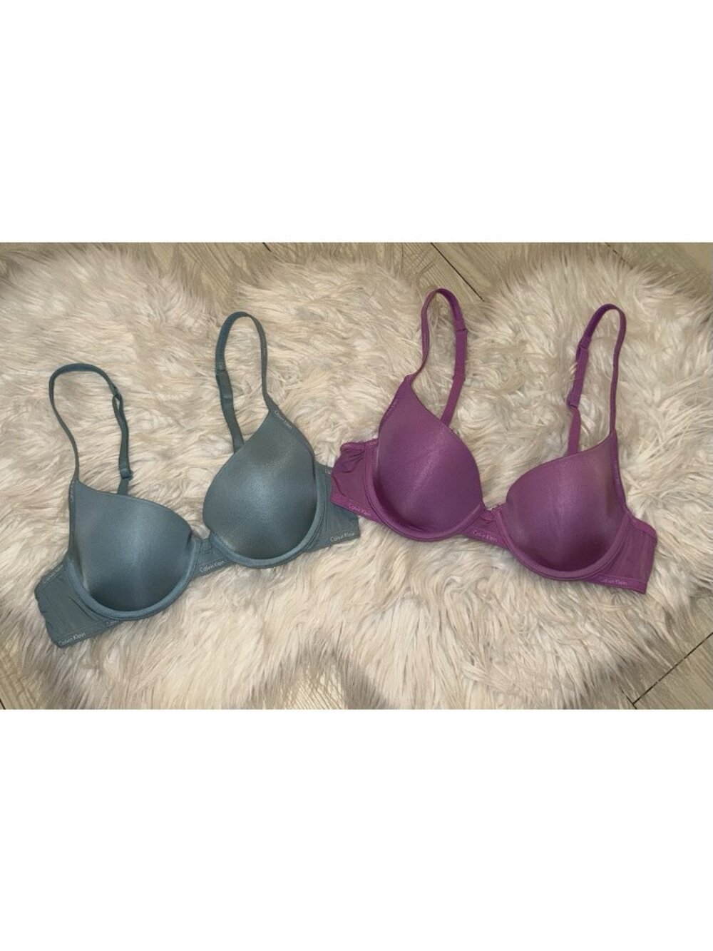 2 Calvin Klein F3262 Perfectly Fit Sexy Signature Demi Bras Lined UW Womens 34A